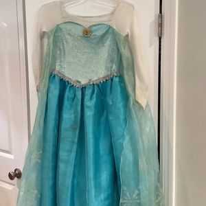 Disney Girl Frozen Costume Size 7 Blue White Sparkle Princess Elsa Snowflakes